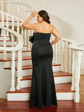 Plus Size Bow Knot Strapless Off Shoulder Backless Mermaid Evening Dress